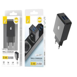 Cargador de red Usb x2 / 12w / Negro / Jody NA0344 / One+