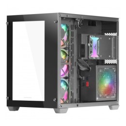 ÷ Caja e-atx torre gaming mars gaming mcv3 black xxl premium custom doble ventana de cristal templado