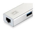 ÷ Adaptador usb-c a gigabit ethernet rj45 level one con hub usb 3.0 3 puertos