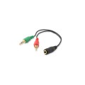 ÷ Cable audio mini jack 3.5mm hembra a 2 jack 3.5mm macho