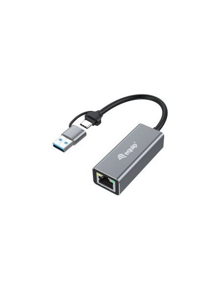 ÷ Adaptador de red usb-c 3.2 a 2.5gb rj45 incluye adaptador usb-a equip