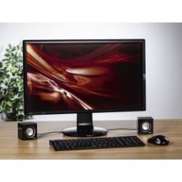 ÷ Altavoces 2.0 hama sonic mobil 185 jack 3.5mm alimentado por usb control de volumen color negro